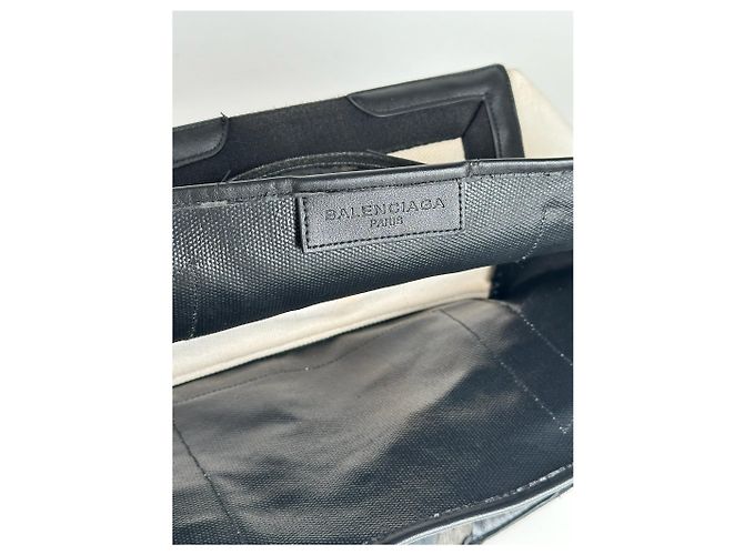 Vintage Balenciaga Logo Tasche Weiß Schwarz - Ansicht 5