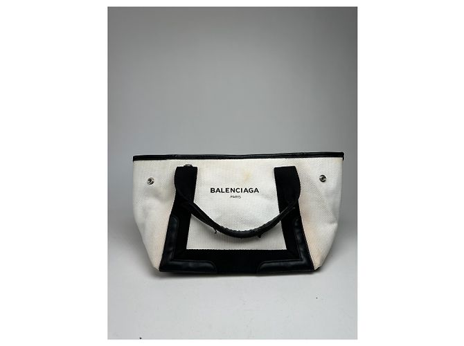 Vintage Balenciaga Logo Tasche Weiß Schwarz - Ansicht 6