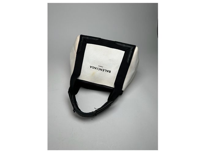 Vintage Balenciaga Logo Tasche Weiß Schwarz - Ansicht 8