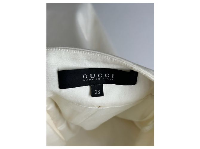 Vintage lange Gucci Leinwandrock weiß - Ansicht 8