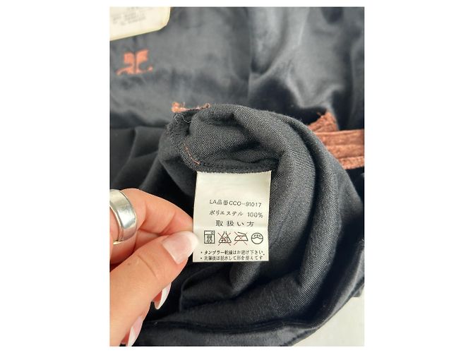 Courreges Pull en sam de Courrèges vintage noir et marron - vue 10