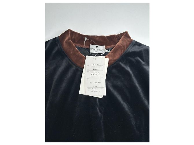 Courreges Pull en sam de Courrèges vintage noir et marron - vue 11