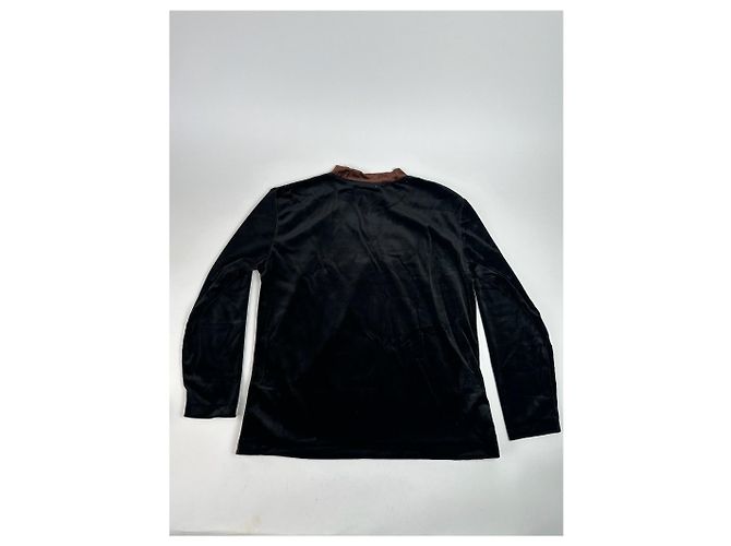 Courreges Pull en sam de Courrèges vintage noir et marron - vue 2