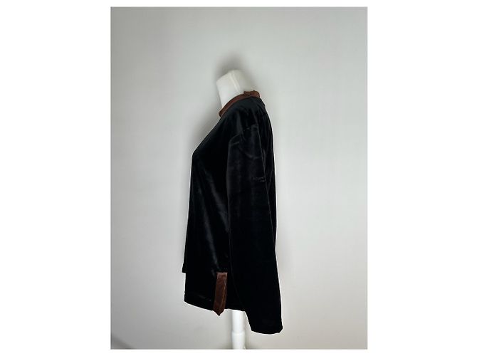 Courreges Pull en sam de Courrèges vintage noir et marron - vue 7