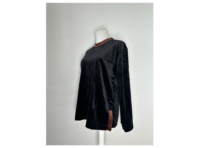 Courreges Pull en sam de Courrèges vintage noir et marron - vue 8