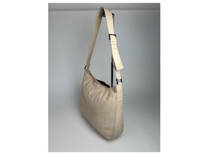 Vintage Issey Miyake Leder Tasche weiß - Ansicht 2