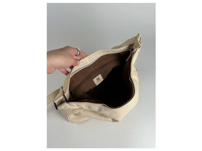 Vintage Issey Miyake Leder Tasche weiß - Ansicht 5