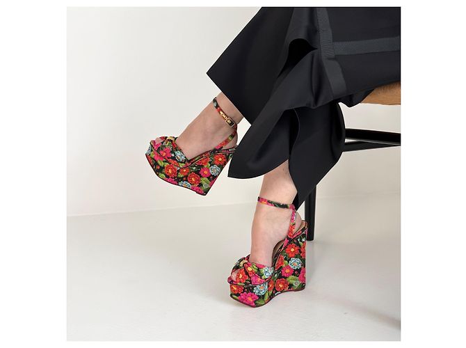 Charlotte Olympia Melody zeppe floreali multicolore - vista 2