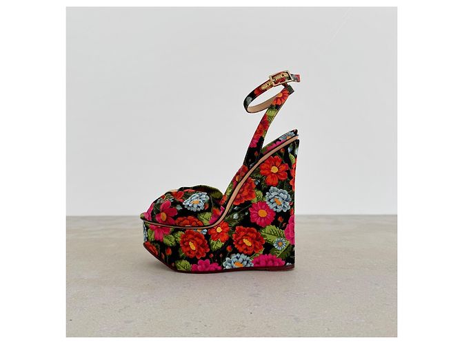Charlotte Olympia Melody zeppe floreali multicolore - vista 3