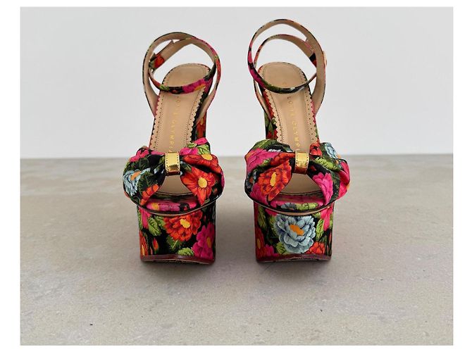 Charlotte Olympia Melody zeppe floreali multicolore - vista 4