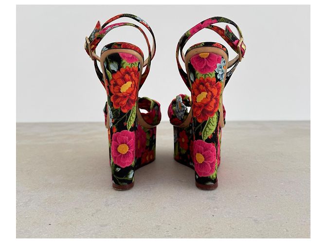 Charlotte Olympia Melody zeppe floreali multicolore - vista 5