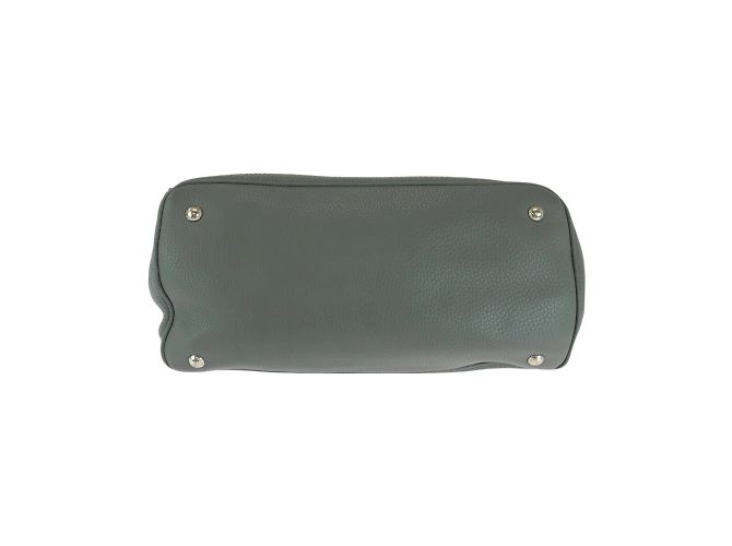 Graue Leder Schultertasche mit Vitello Dino Logo von Prada - Ansicht 10