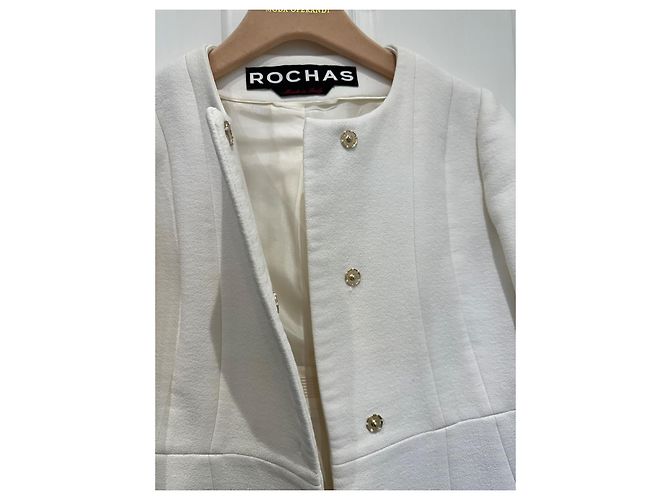Giacca Rochas bianca in cotone e viscosa Bianco - vista 2