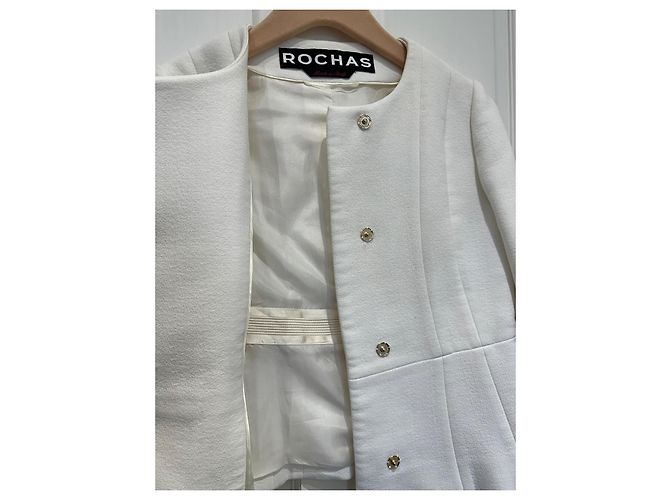 Giacca Rochas bianca in cotone e viscosa Bianco - vista 3