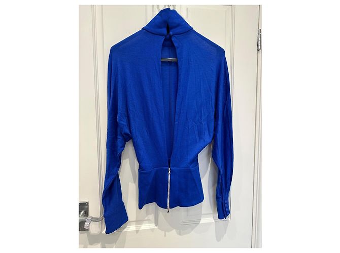 Autre Marque Top en 100% lana con espalda sexy abierta Azul - vista 2