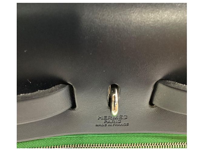 Hermès Herbag Zip 31 Tasche aus grünem Canvas Schwarz - Ansicht 16