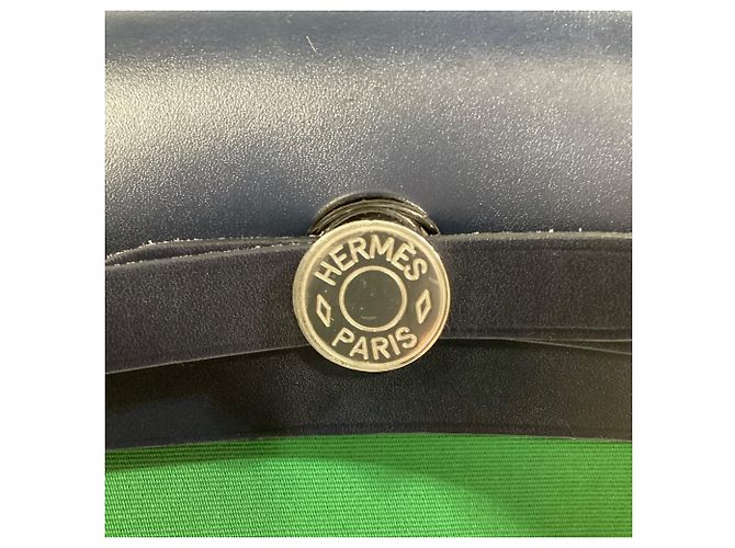 Hermès Herbag Zip 31 Tasche aus grünem Canvas Schwarz - Ansicht 5