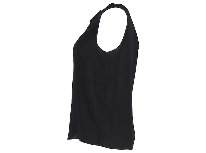 Miu Miu Embellished Sleeveless Blouse in Black Silk - view 2