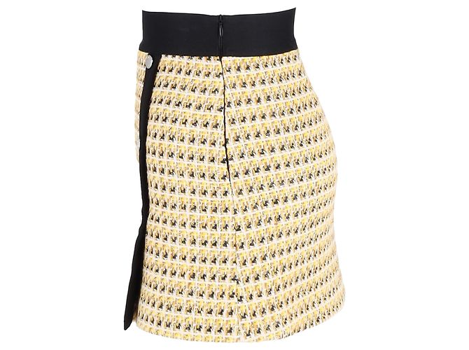 Falda Mini Amarilla Maje en Tweed de Algodón Amarillo - vista 2