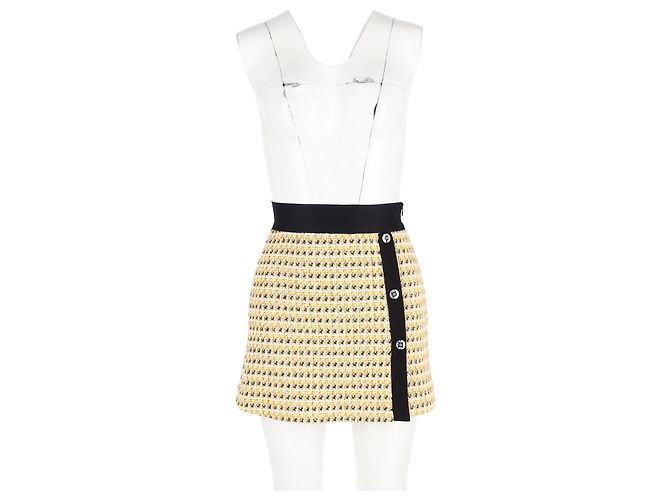 Falda Mini Amarilla Maje en Tweed de Algodón Amarillo - vista 4