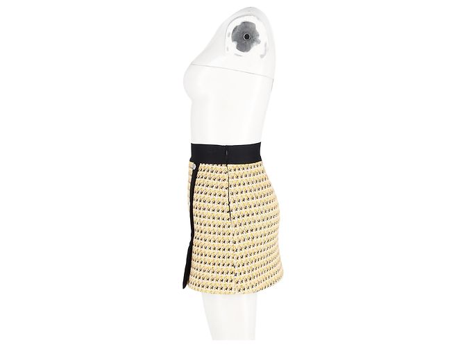 Falda Mini Amarilla Maje en Tweed de Algodón Amarillo - vista 5