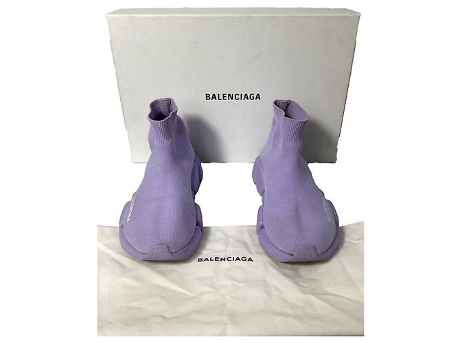 Baskets Balenciaga Speed 2.0 en polyester violet - vue 11