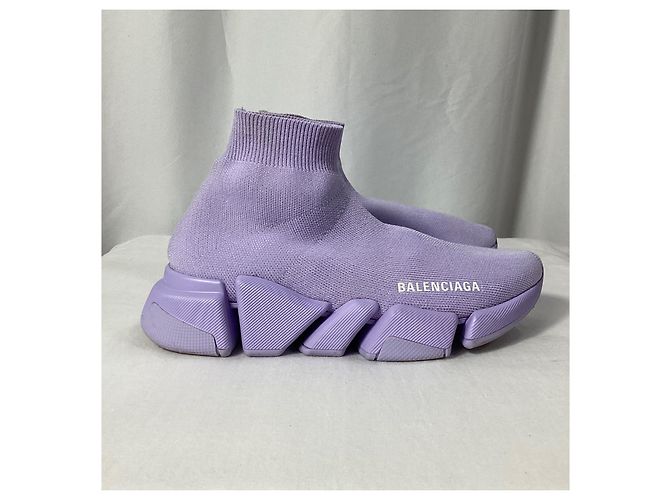Baskets Balenciaga Speed 2.0 en polyester violet - vue 12