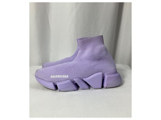 Baskets Balenciaga Speed 2.0 en polyester violet - vue 15