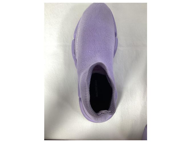 Baskets Balenciaga Speed 2.0 en polyester violet - vue 17