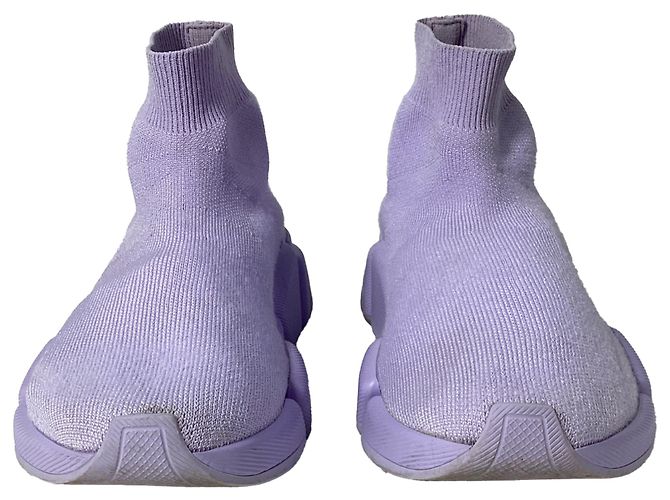 Baskets Balenciaga Speed 2.0 en polyester violet - vue 2