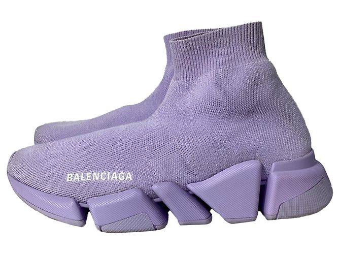 Baskets Balenciaga Speed 2.0 en polyester violet - vue 4