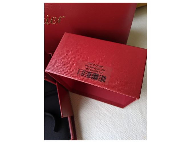 Cartier Steifer Armreif Bangle Manschette gefütterte Box Love Nail JUC Papiertüte Rot - Ansicht 16