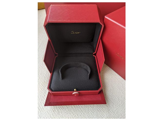 Cartier Steifer Armreif Bangle Manschette gefütterte Box Love Nail JUC Papiertüte Rot - Ansicht 2
