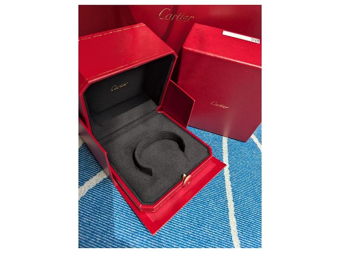 Cartier Steifer Armreif Bangle Manschette gefütterte Box Love Nail JUC Papiertüte Rot - Ansicht 3