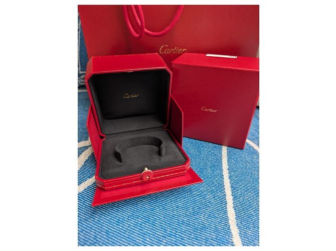 Cartier Steifer Armreif Bangle Manschette gefütterte Box Love Nail JUC Papiertüte Rot - Ansicht 4