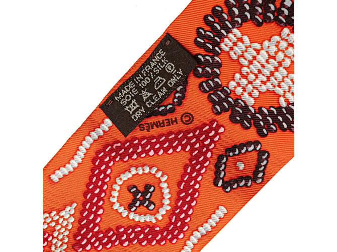 Hermès Foulard Hermes Twilly Kelly in Perle Arancione - vista 3