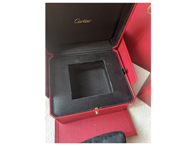 Cartier Traditionelle Uhren- und Schmuckbox und Papiertüte Rot - Ansicht 10