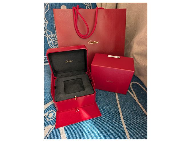 Cartier Traditionelle Uhren- und Schmuckbox und Papiertüte Rot - Ansicht 12