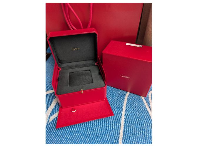 Cartier Traditionelle Uhren- und Schmuckbox und Papiertüte Rot - Ansicht 3