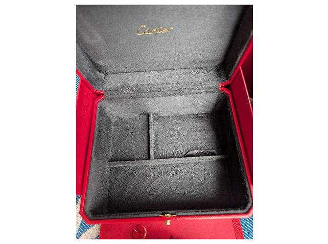 Cartier Traditionelle Uhren- und Schmuckbox und Papiertüte Rot - Ansicht 6