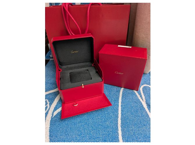 Cartier Traditionelle Uhren- und Schmuckbox und Papiertüte Rot - Ansicht 7