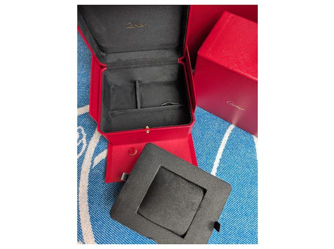 Cartier Traditionelle Uhren- und Schmuckbox und Papiertüte Rot - Ansicht 8