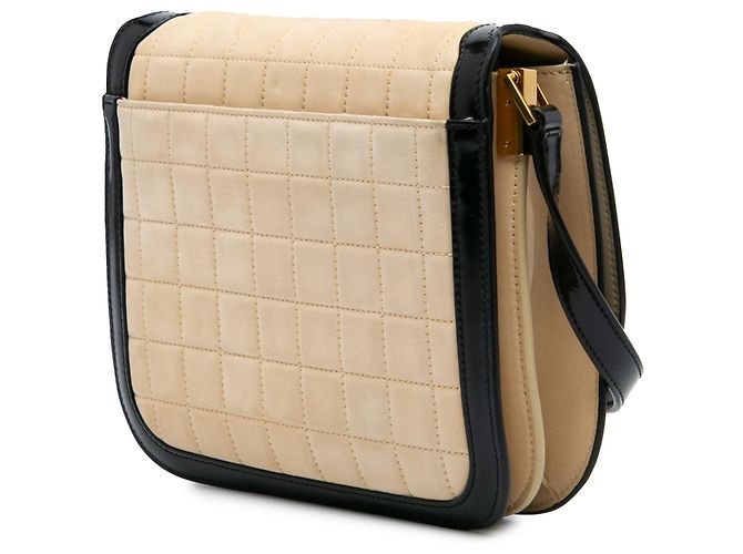 Saint Laurent Beige Medium Quilted Suede Monogram Solferino Crossbody - vista 2