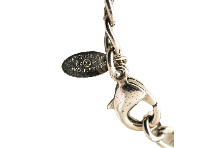 Collana Camelia Coco Mark di Chanel Argento Bianco - vista 4