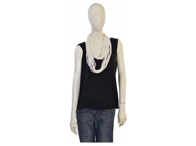 Autre Marque Collana Boho Multistrato in Tessuto Bianco - vista 5