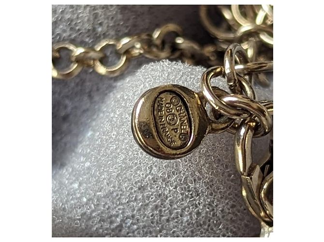 Chanel Raro CC 08P CoCo na Lua GHW Colar Logo de Cristal Caixa etiqueta Dourado - vista 6