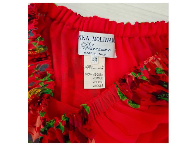 Rotes Sommerkleid mit Blumen Anna Molinari Blumarine - Ansicht 4