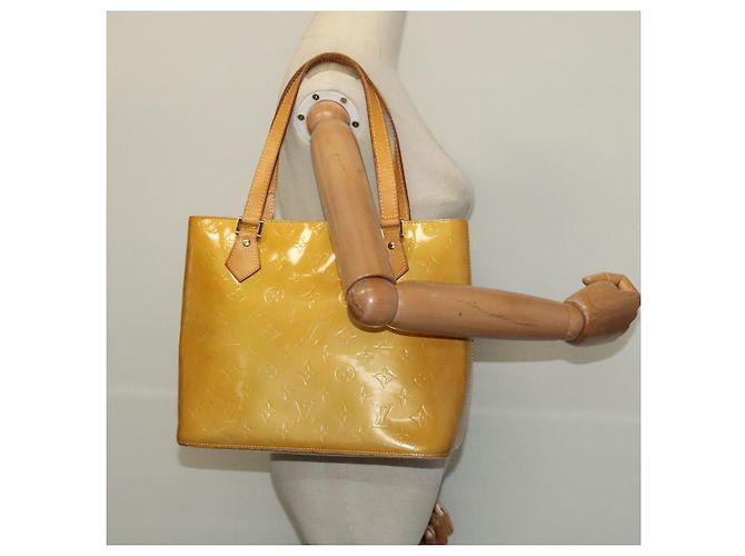 LOUIS VUITTON Monogram Vernis Houston Borsa a Mano Beige M91004 LV Auth 120122 - vista 23