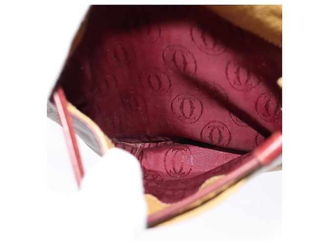 Borsa a spalla CARTIER in pelle dorata gialla Auth bs24418 D'oro Giallo - vista 12