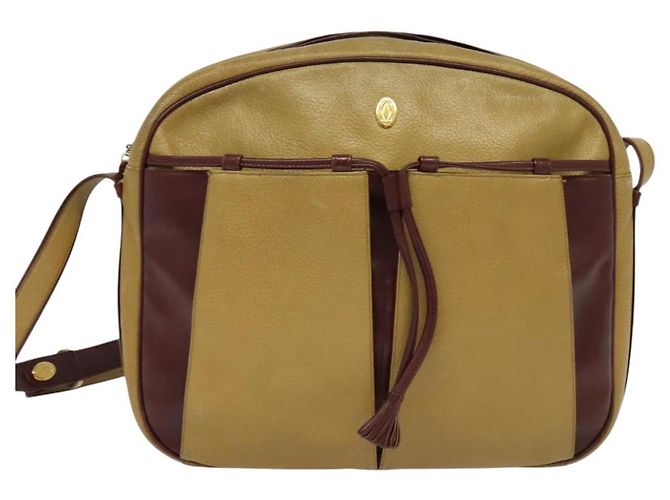 Borsa a spalla CARTIER in pelle dorata gialla Auth bs24418 D'oro Giallo - vista 13